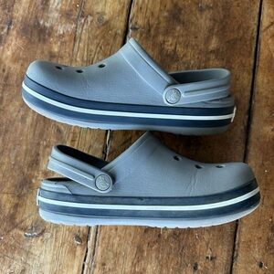 Crocs - Gray/Navy Crocband; Size 2